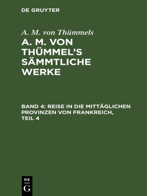 cover image of Reise in die mittäglichen Provinzen von Frankreich, Teil 4
